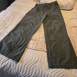 No Boundaries Green Cargo Pants High Waist Wide Leg